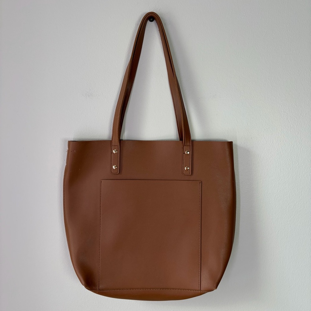 Henny + Lev Vegan Leather Everyday Tote Minimalist Work Career Travel Essentials